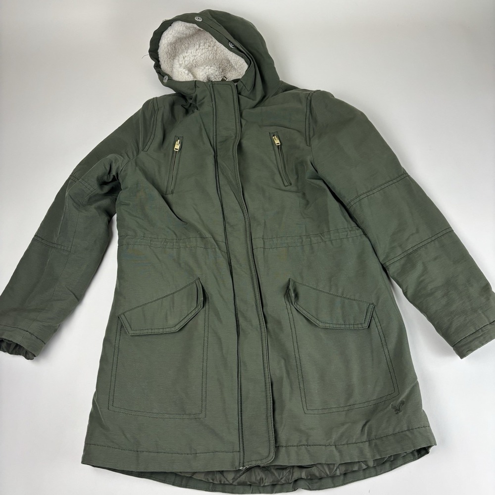 American Eagle Outfitters Olive Green Parka Coat Barn Jacket Size Women's Medium